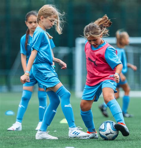 female playing football